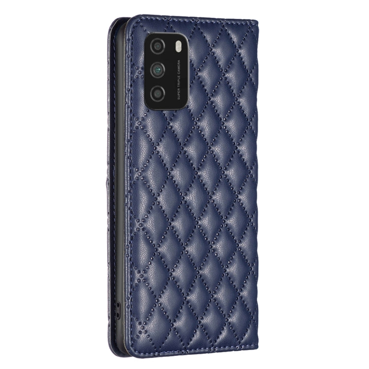 Custodia per telefono a conchiglia in pelle magnetica Diamond Lattice, For Xiaomi Poco M3, For Xiaomi Poco M3 Pro, For Xiaomi Poco X3 / X3 NFC