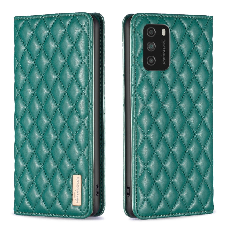Custodia per telefono a conchiglia in pelle magnetica Diamond Lattice, For Xiaomi Poco M3, For Xiaomi Poco M3 Pro, For Xiaomi Poco X3 / X3 NFC