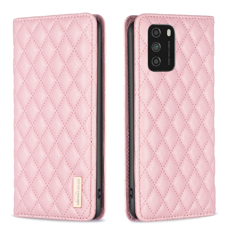 Custodia per telefono a conchiglia in pelle magnetica Diamond Lattice, For Xiaomi Poco M3, For Xiaomi Poco M3 Pro, For Xiaomi Poco X3 / X3 NFC
