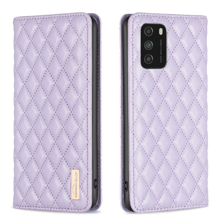 Custodia per telefono a conchiglia in pelle magnetica Diamond Lattice, For Xiaomi Poco M3, For Xiaomi Poco M3 Pro, For Xiaomi Poco X3 / X3 NFC