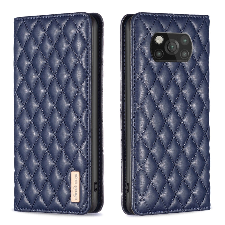 Custodia per telefono a conchiglia in pelle magnetica Diamond Lattice, For Xiaomi Poco M3, For Xiaomi Poco M3 Pro, For Xiaomi Poco X3 / X3 NFC
