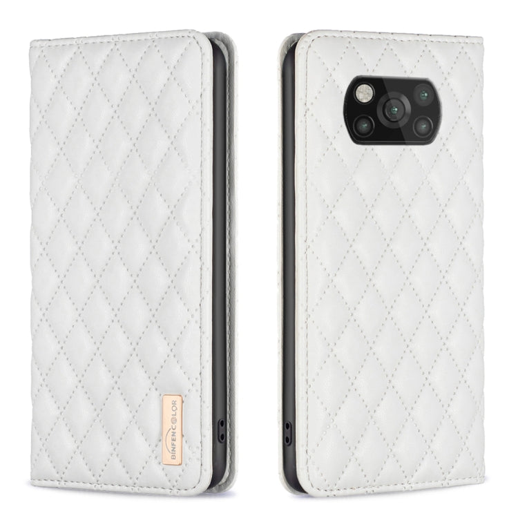 Custodia per telefono a conchiglia in pelle magnetica Diamond Lattice, For Xiaomi Poco M3, For Xiaomi Poco M3 Pro, For Xiaomi Poco X3 / X3 NFC