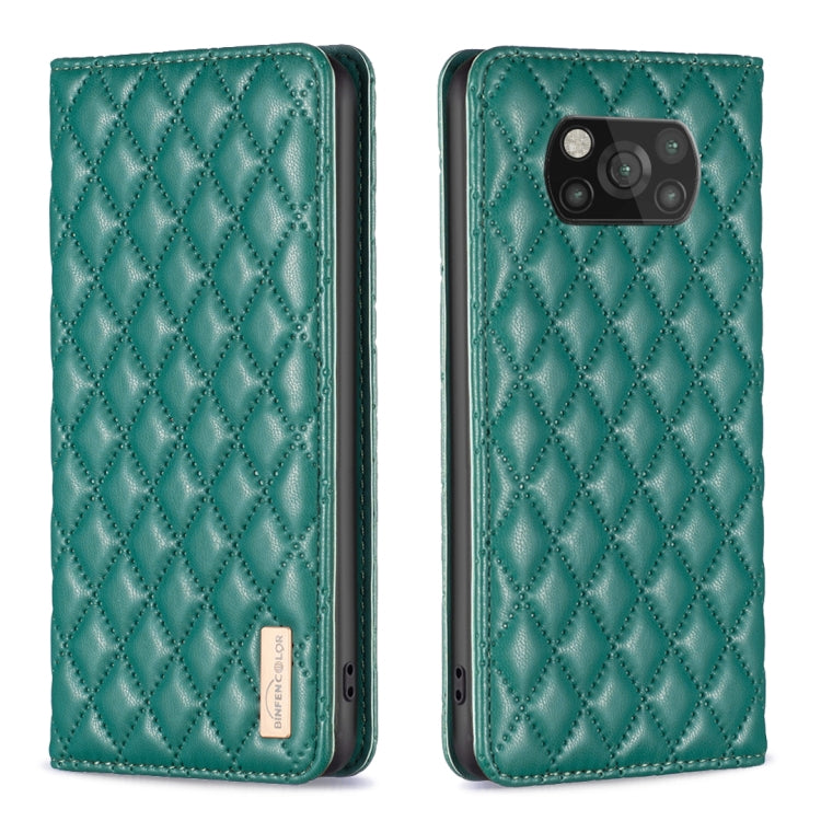 Custodia per telefono a conchiglia in pelle magnetica Diamond Lattice, For Xiaomi Poco M3, For Xiaomi Poco M3 Pro, For Xiaomi Poco X3 / X3 NFC