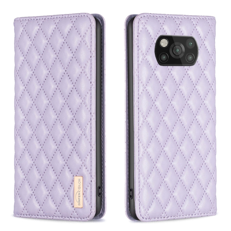 Custodia per telefono a conchiglia in pelle magnetica Diamond Lattice, For Xiaomi Poco M3, For Xiaomi Poco M3 Pro, For Xiaomi Poco X3 / X3 NFC