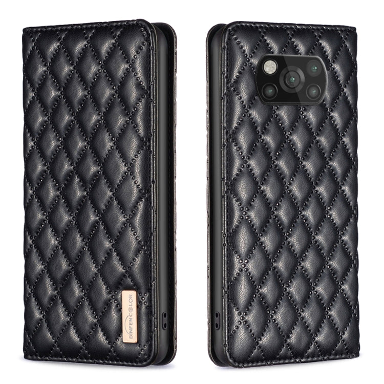 Custodia per telefono a conchiglia in pelle magnetica Diamond Lattice, For Xiaomi Poco M3, For Xiaomi Poco M3 Pro, For Xiaomi Poco X3 / X3 NFC