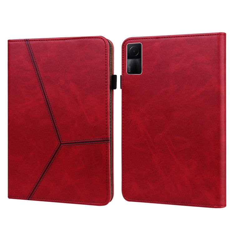 Custodia in pelle a righe goffrata tinta unita, For Xiaomi Redmi Pad 10.61 2022