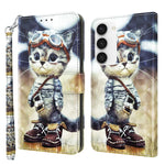 Custodia per telefono in pelle verniciata 3D, For Samsung Galaxy S23 5G, For Samsung Galaxy S23+ 5G