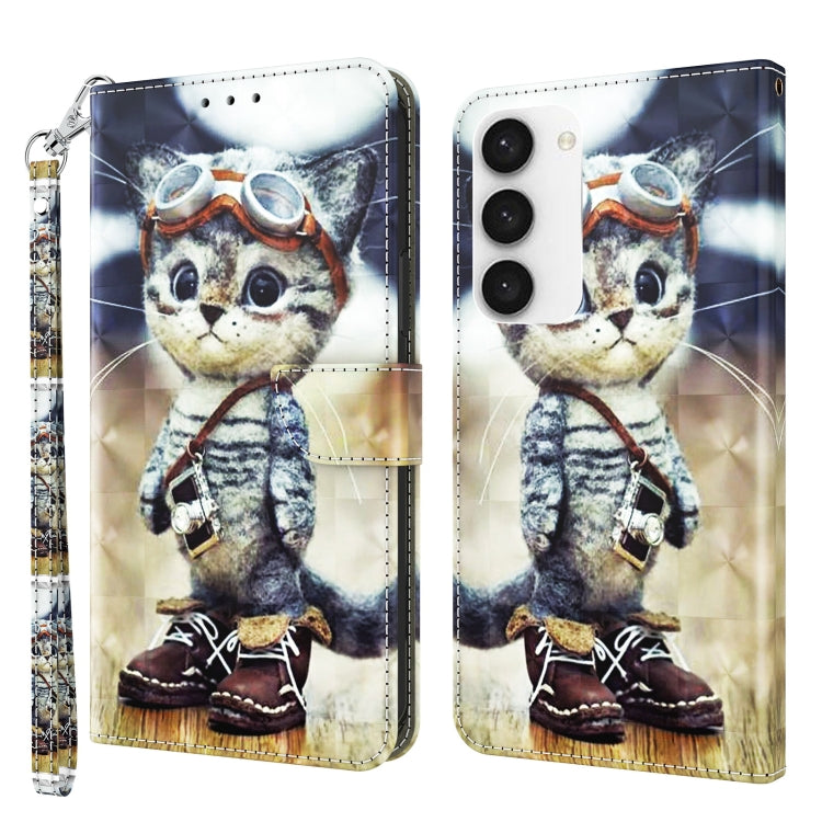 Custodia per telefono in pelle verniciata 3D, For Samsung Galaxy S23 5G, For Samsung Galaxy S23+ 5G