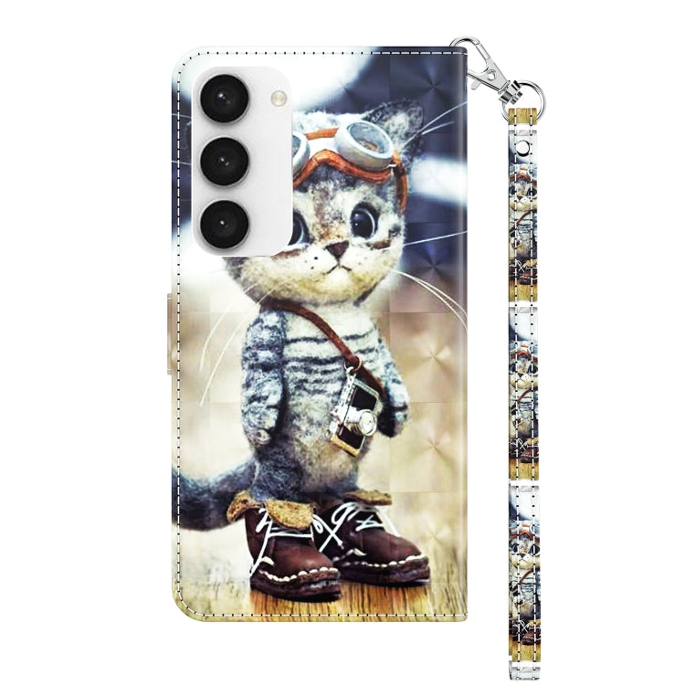 Custodia per telefono in pelle verniciata 3D, For Samsung Galaxy S23 5G, For Samsung Galaxy S23+ 5G
