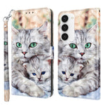 Custodia per telefono in pelle verniciata 3D, For Samsung Galaxy S23 5G, For Samsung Galaxy S23+ 5G