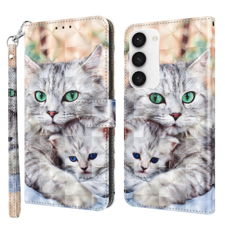 Custodia per telefono in pelle verniciata 3D, For Samsung Galaxy S23 5G, For Samsung Galaxy S23+ 5G