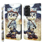 Custodia per telefono in pelle verniciata 3D, For Samsung Galaxy S23 5G, For Samsung Galaxy S23+ 5G