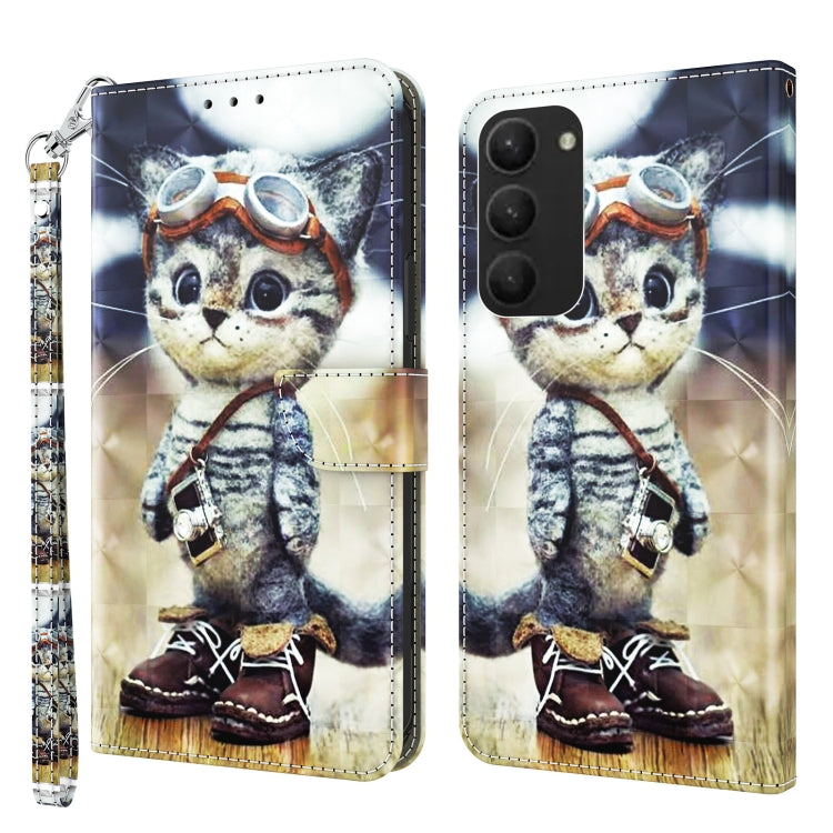 Custodia per telefono in pelle verniciata 3D, For Samsung Galaxy S23 5G, For Samsung Galaxy S23+ 5G