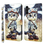 Custodia per telefono in pelle verniciata 3D, For Samsung Galaxy S23 Ultra, For Samsung Galaxy A14 5G