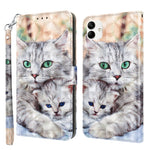 Custodia per telefono in pelle verniciata 3D, For Samsung Galaxy A23e, For Samsung Galaxy A04