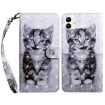 Custodia per telefono in pelle verniciata 3D, For Samsung Galaxy A23e, For Samsung Galaxy A04
