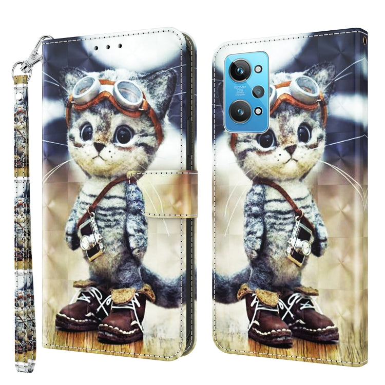 Custodia per telefono in pelle verniciata 3D, For Realme GT2 / GT Neo2 / GT Neo 3T, For Realme GT2 Pro