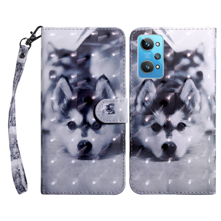 Custodia per telefono in pelle verniciata 3D, For Realme GT2 / GT Neo2 / GT Neo 3T, For Realme GT2 Pro