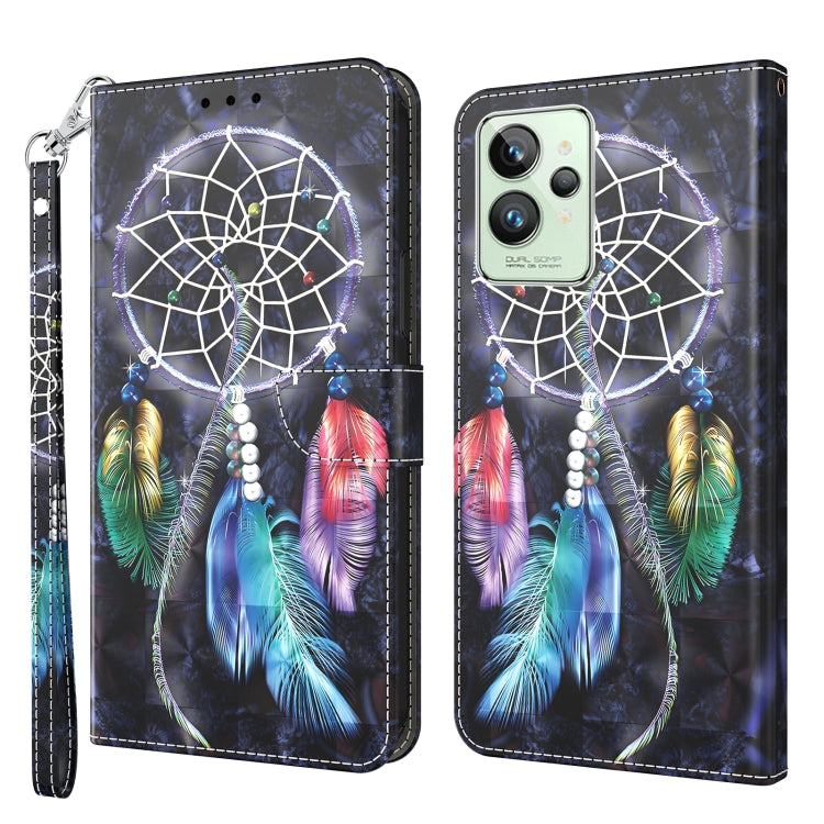 Custodia per telefono in pelle verniciata 3D, For Realme GT2 / GT Neo2 / GT Neo 3T, For Realme GT2 Pro