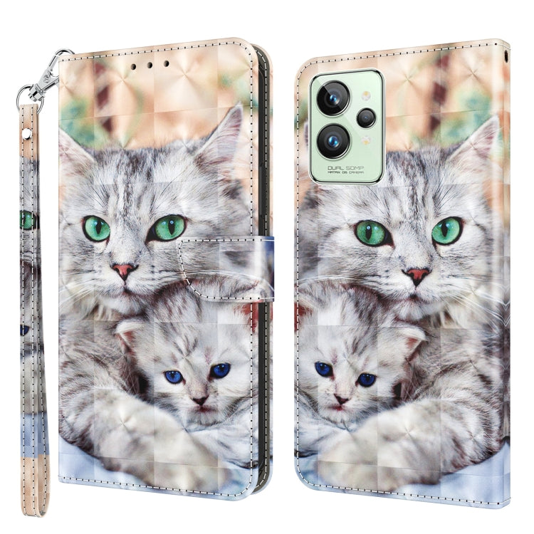 Custodia per telefono in pelle verniciata 3D, For Realme GT2 / GT Neo2 / GT Neo 3T, For Realme GT2 Pro