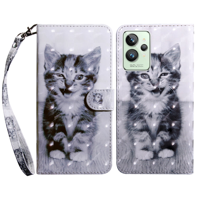 Custodia per telefono in pelle verniciata 3D, For Realme GT2 / GT Neo2 / GT Neo 3T, For Realme GT2 Pro