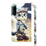 Custodia per telefono in pelle verniciata 3D, For Sony Xperia 5 IV, For Motorola Moto E22