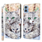 Custodia per telefono in pelle verniciata 3D, For Sony Xperia 5 IV, For Motorola Moto E22