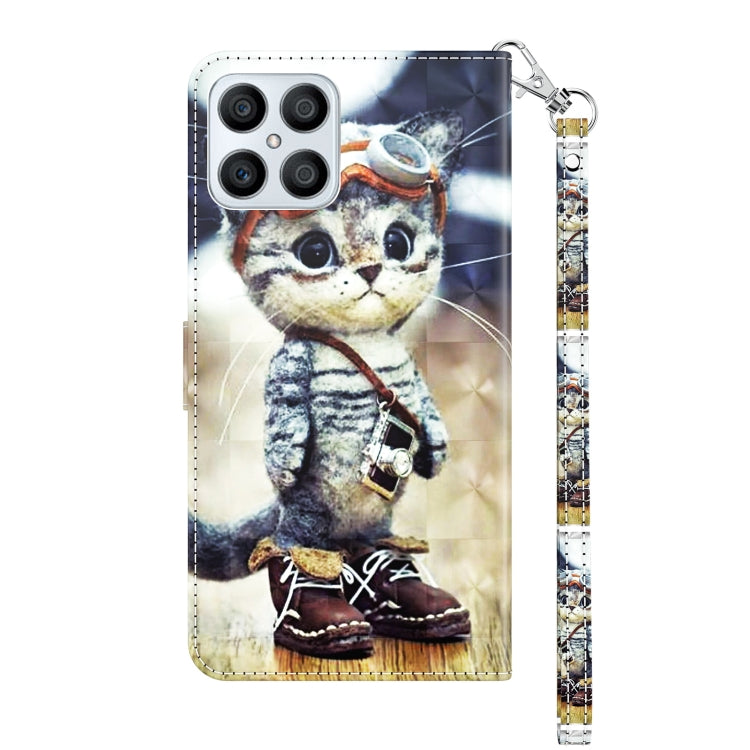 Custodia per telefono in pelle verniciata 3D, For Honor X8 4G, For Honor 50