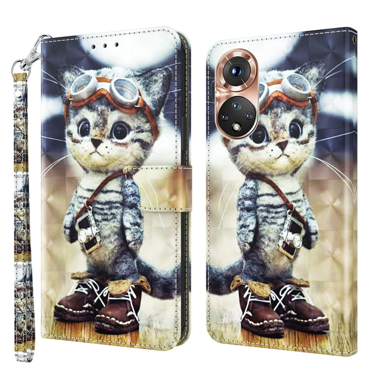 Custodia per telefono in pelle verniciata 3D, For Honor X8 4G, For Honor 50