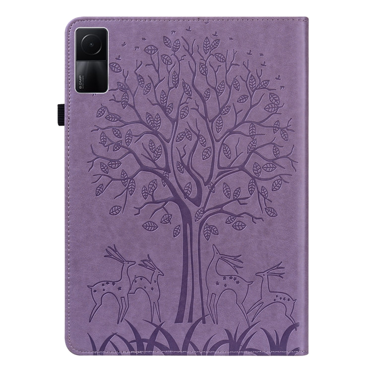 Custodia per tablet in pelle con stampa pressata motivo albero e cervo, For Xiaomi Redmi Pad 10.61 2022