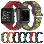 Per Fitbit Versa 2 / Versa / Versa Lite Cinturino da 23 mm con cinturino da polso sportivo bicolore