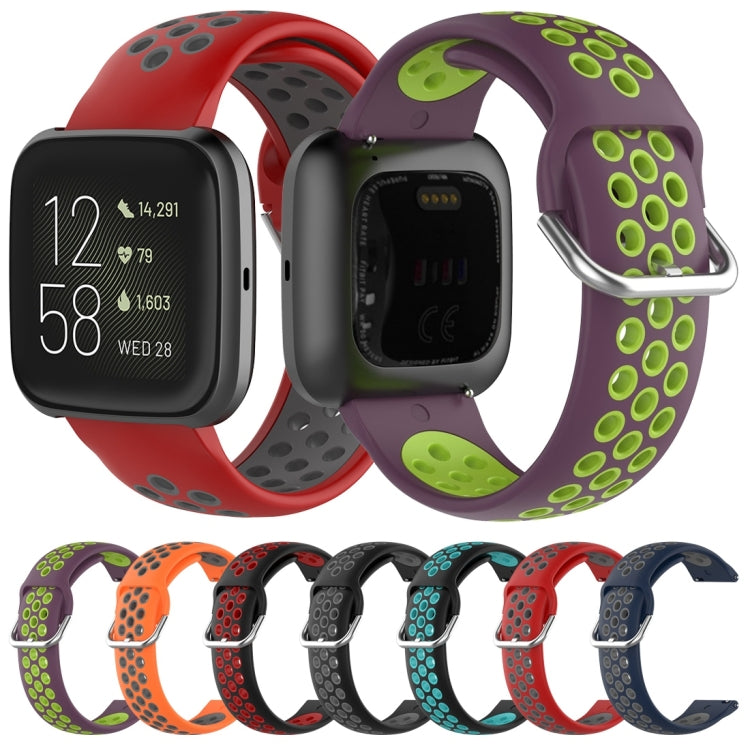 Per Fitbit Versa 2 / Versa / Versa Lite Cinturino da 23 mm con cinturino da polso sportivo bicolore