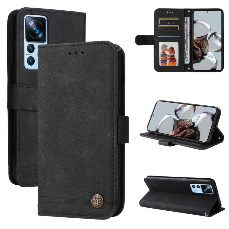 Custodia per telefono in pelle con bottone in metallo con albero della vita Skin Feel, For Xiaomi Redmi A1 4G, For Xiaomi 12T / 12T Pro / Redmi K50 Ultra