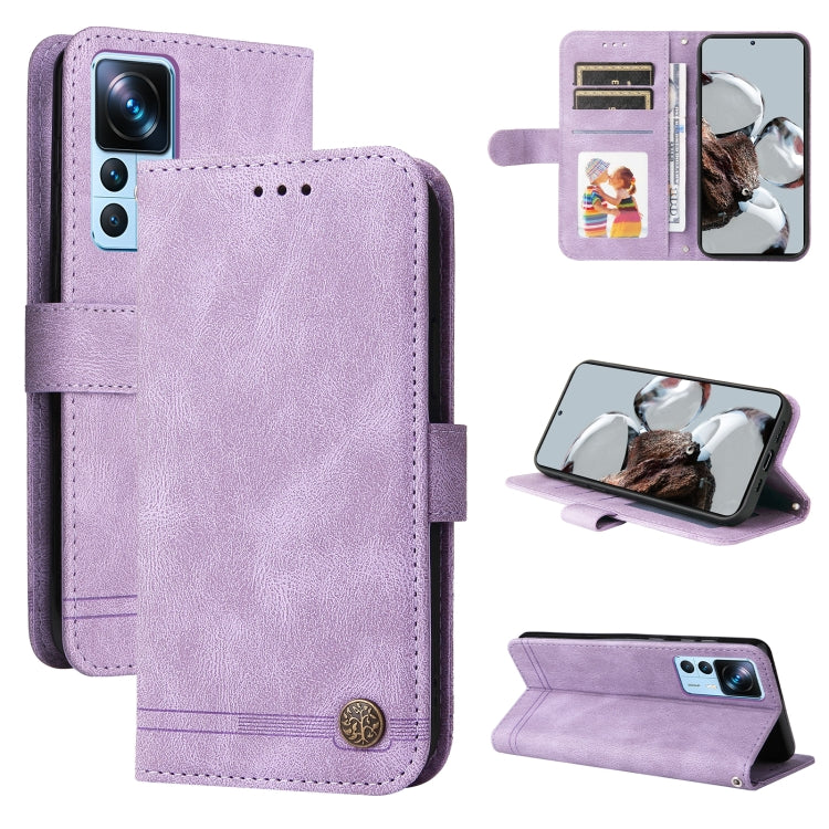 Custodia per telefono in pelle con bottone in metallo con albero della vita Skin Feel, For Xiaomi Redmi A1 4G, For Xiaomi 12T / 12T Pro / Redmi K50 Ultra
