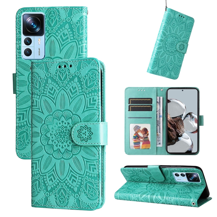 Custodia per telefono in pelle di girasole goffrata, For Xiaomi Redmi A1 4G, For Xiaomi 12T / 12T Pro / Redmi K50 Ultra