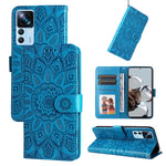 Custodia per telefono in pelle di girasole goffrata, For Xiaomi Redmi A1 4G, For Xiaomi 12T / 12T Pro / Redmi K50 Ultra