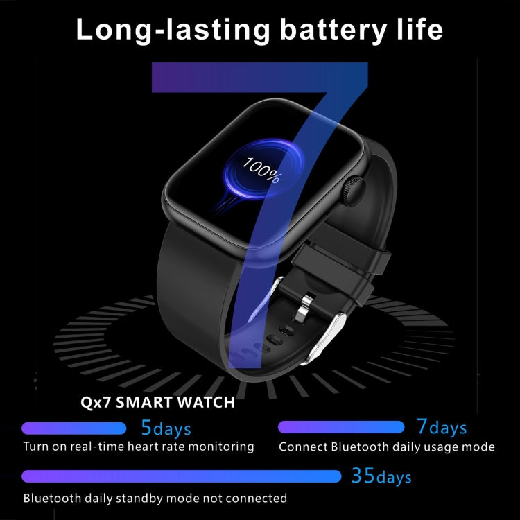 QX7 Smart Watch con schermo TFT da 1,85 pollici, supporta chiamate Bluetooth / monitoraggio del focolare / oltre 100 modalità sportive