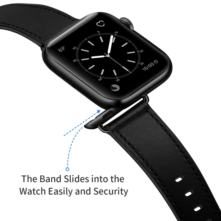 Cinturino classico in vera pelle di vacchetta, For Apple Watch Ultra 49mm / Series 8&7 45mm / SE 2&6&SE&5&4 44mm / 3&2&1 42mm, For Apple Watch Series 8&7 41mm / SE 2&6&SE&5&4 40mm / 3&2&1 38mm