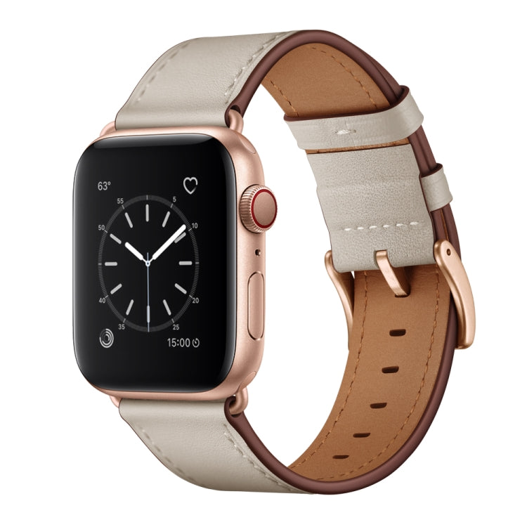 Cinturino classico in vera pelle di vacchetta, For Apple Watch Ultra 49mm / Series 8&7 45mm / SE 2&6&SE&5&4 44mm / 3&2&1 42mm, For Apple Watch Series 8&7 41mm / SE 2&6&SE&5&4 40mm / 3&2&1 38mm