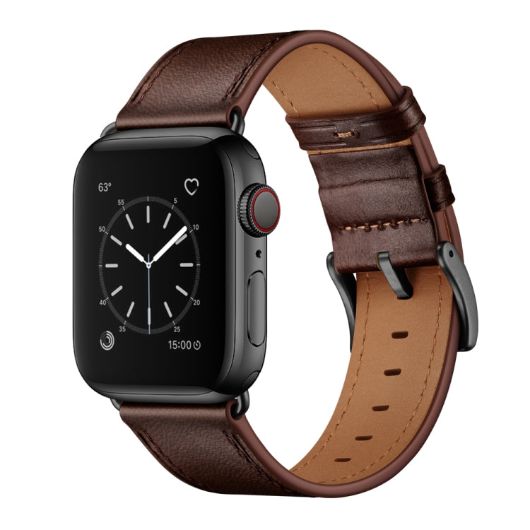 Cinturino classico in vera pelle di vacchetta, For Apple Watch Ultra 49mm / Series 8&7 45mm / SE 2&6&SE&5&4 44mm / 3&2&1 42mm, For Apple Watch Series 8&7 41mm / SE 2&6&SE&5&4 40mm / 3&2&1 38mm