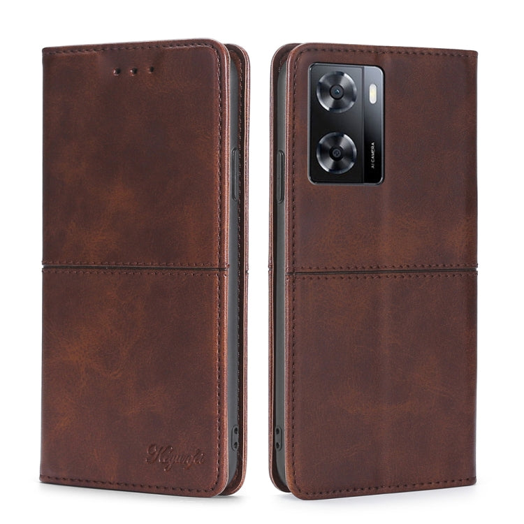 Custodia per telefono in pelle magnetica con trama di mucca, For OPPO A57s 4G / A57e 4G, For OPPO K10 5G Global, For vivo Y52t, For OnePlus Nord N20 SE 4G