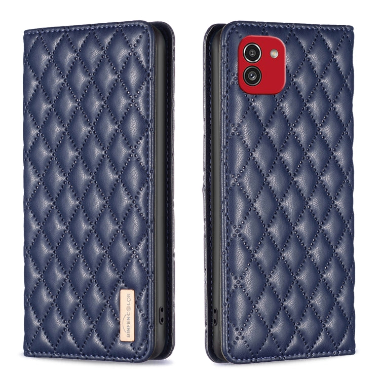 Custodia per telefono a conchiglia in pelle magnetica Diamond Lattice, For Samsung Galaxy A03 166mm, For Samsung Galaxy A03s / A02s, For Samsung Galaxy A04 4G, For Samsung Galaxy A12