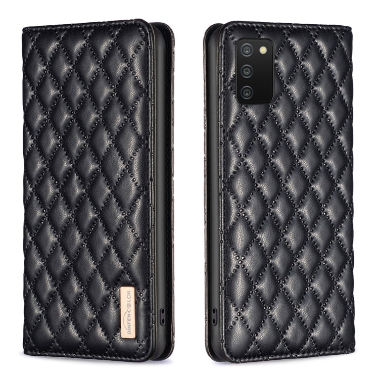 Custodia per telefono a conchiglia in pelle magnetica Diamond Lattice, For Samsung Galaxy A03 166mm, For Samsung Galaxy A03s / A02s, For Samsung Galaxy A04 4G, For Samsung Galaxy A12