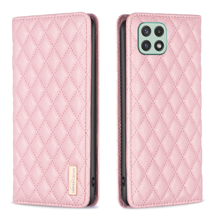 Custodia per telefono a conchiglia in pelle magnetica Diamond Lattice, For Samsung Galaxy A13 5G / 4G, For Samsung Galaxy A14 5G, For Samsung Galaxy A22 4G, For Samsung Galaxy A22 5G