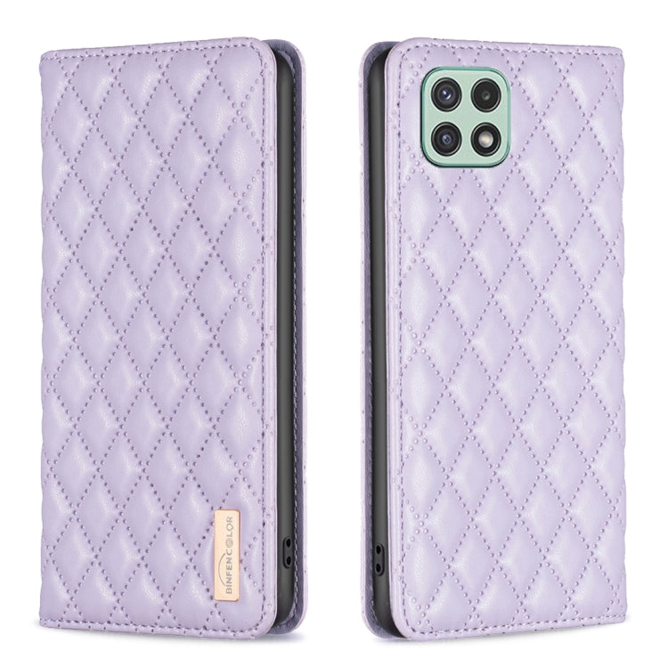 Custodia per telefono a conchiglia in pelle magnetica Diamond Lattice, For Samsung Galaxy A13 5G / 4G, For Samsung Galaxy A14 5G, For Samsung Galaxy A22 4G, For Samsung Galaxy A22 5G