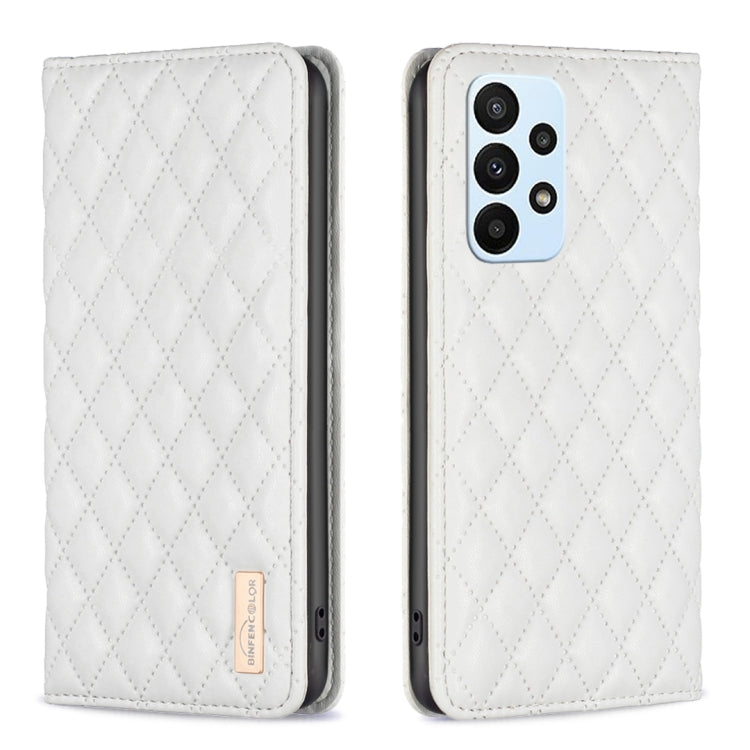 Custodia per telefono a conchiglia in pelle magnetica Diamond Lattice, For Samsung Galaxy A23 / M23 / M13 4G, For Samsung Galaxy A23e, For Samsung Galaxy A31, For Samsung Galaxy A32 4G