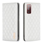 Custodia per telefono a conchiglia in pelle magnetica Diamond Lattice, For Samsung Galaxy S20 FE, For Samsung Galaxy S20, For Samsung Galaxy S21+ 5G, For Samsung Galaxy S21 Ultra 5G