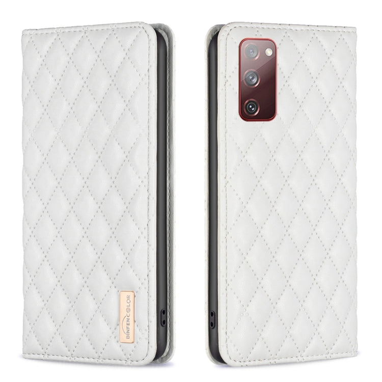 Custodia per telefono a conchiglia in pelle magnetica Diamond Lattice, For Samsung Galaxy S20 FE, For Samsung Galaxy S20, For Samsung Galaxy S21+ 5G, For Samsung Galaxy S21 Ultra 5G