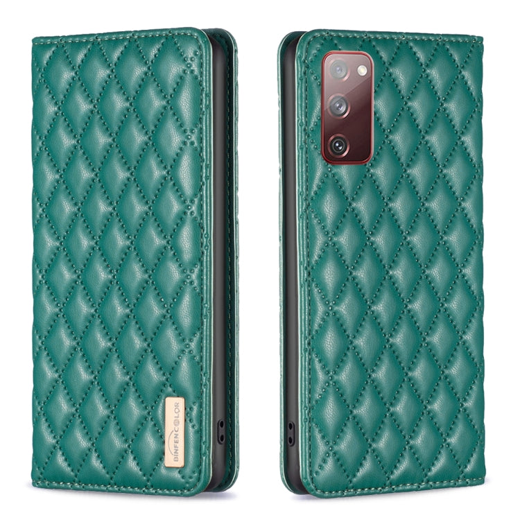 Custodia per telefono a conchiglia in pelle magnetica Diamond Lattice, For Samsung Galaxy S20 FE, For Samsung Galaxy S20, For Samsung Galaxy S21+ 5G, For Samsung Galaxy S21 Ultra 5G
