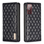 Custodia per telefono a conchiglia in pelle magnetica Diamond Lattice, For Samsung Galaxy S20 FE, For Samsung Galaxy S20, For Samsung Galaxy S21+ 5G, For Samsung Galaxy S21 Ultra 5G